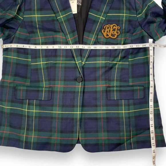 NWT Lauren Ralph Lauren Bullion Plaid Wool-Blend Twill Blazer Size 20W Woman - Picture 14 of 16